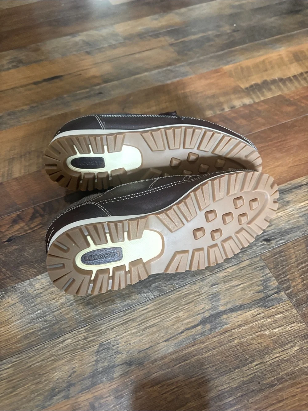 Lacoste Tahko Cab Mix Brown Leather Boat Shoes Men’s US 8 / UK 7